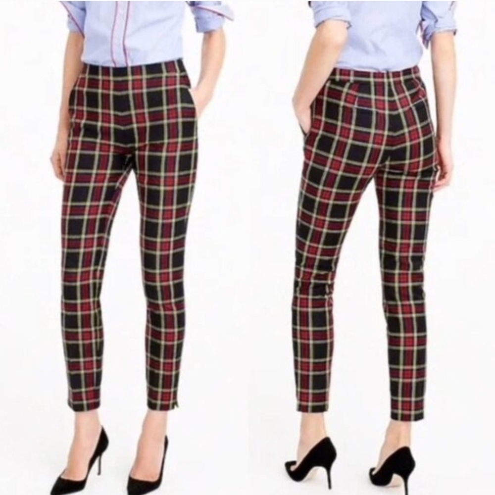 J. CREW Martie Stewart Stretch Wool Blend Plaid Pants Size 8